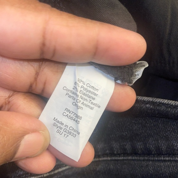 Madewell Black Charcoal Denim Jeans 
Size 32  9” High Rise Skinny - Picture 10 of 12